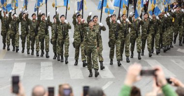 Military personnel participate in a military parade, Athens, Greece, March 25, 2025. (EPA Photo)