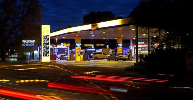Cars drive past a Jet gas station in Berlin, Germany, Sept. 23, 2026. (Reuters Photo)