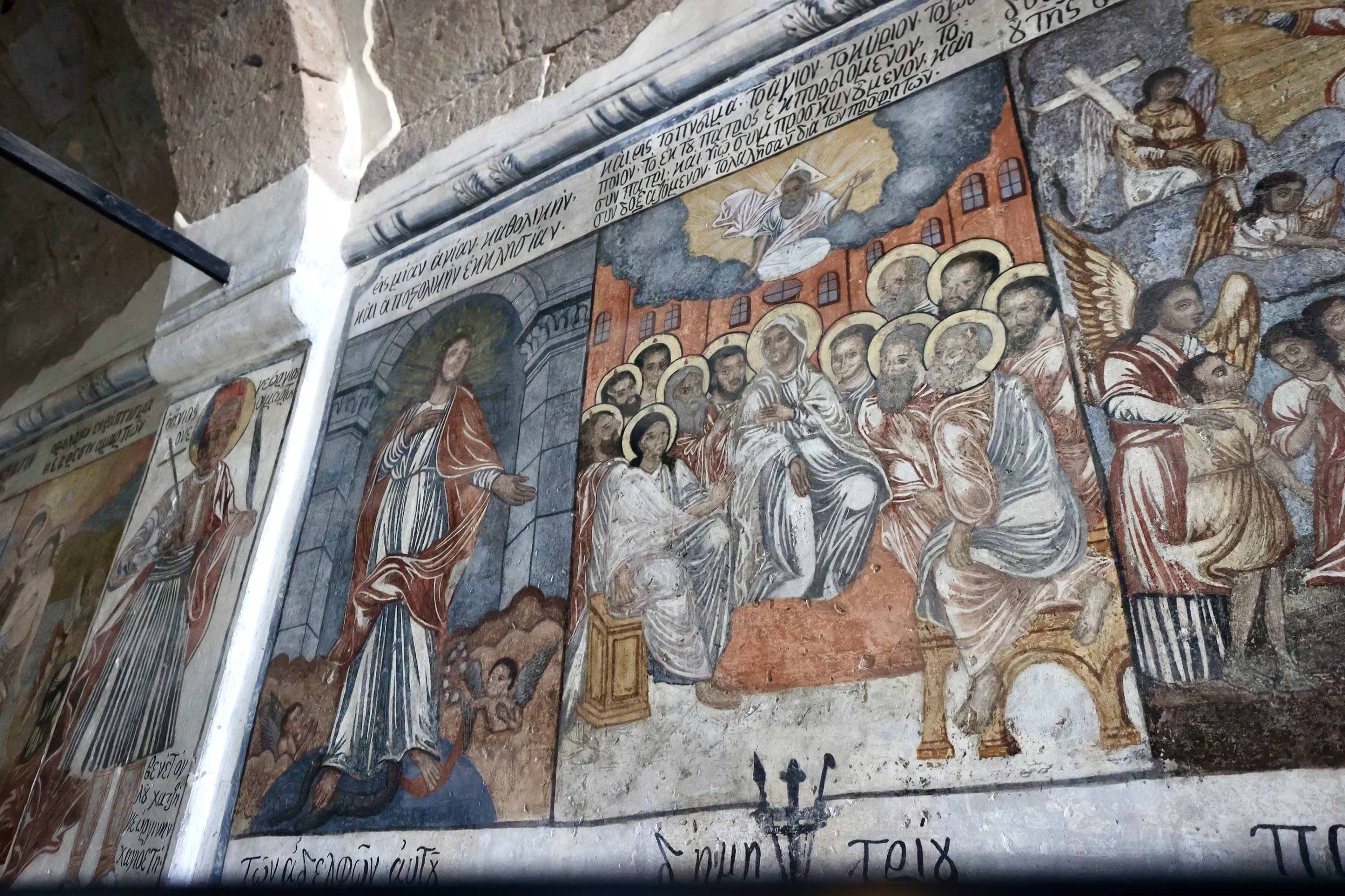 A view of the frescoes inside the 190-year-old St. Eustathios Greek Orthodox Church, Kayseri, Türkiye, Sept. 29, 2026. (AA Photo)