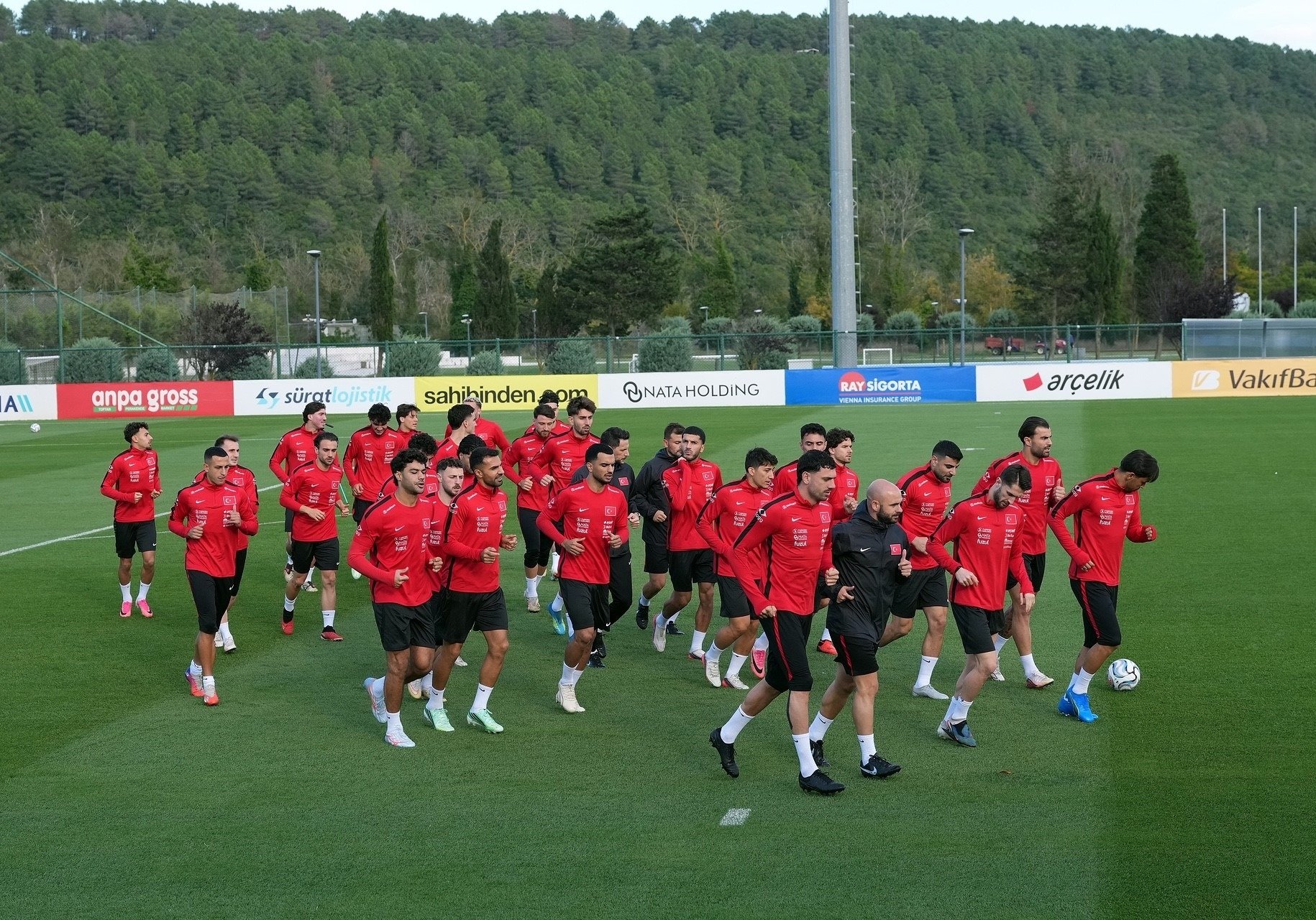 Turkish players train ahead of the UEFA Nations League Group A match against Belgium, Istanbul, Türkiye, Sept. 30, 2026. (IHA Photo)