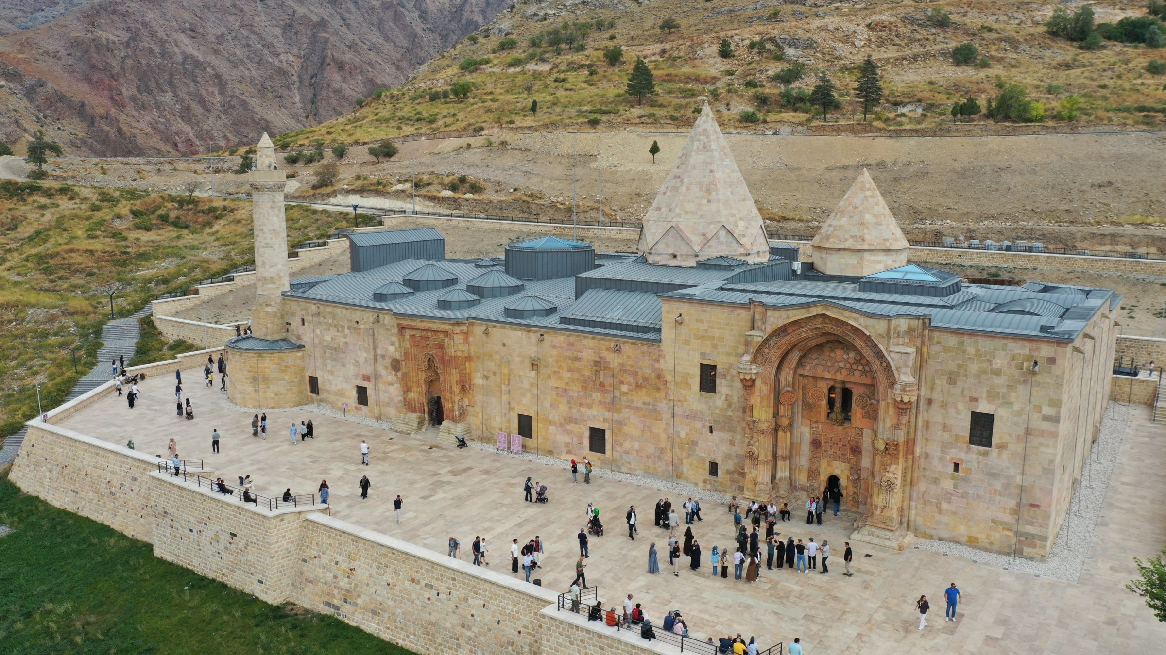An aerial view of the UNESCO World Heritage-listed Divriği Great Mosque, Sivas, Türkiye, Sept. 30, 2026. (AA Photo)