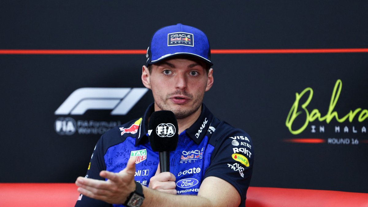 Red Bull Racing's Dutch driver Max Verstappen speaks during a press conference ahead of the Formula One Bahrain Grand Prix at the Sepang International Circuit, Sepang, Malaysia, Oct. 1, 2026. (AFP Photo)