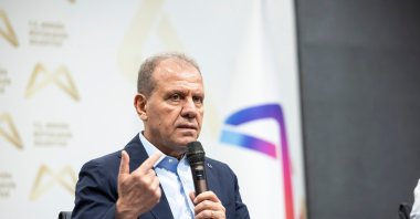 Mersin Mayor Vahap Seçer speaks at an event, Mersin, southern Türkiye, Sept. 12, 2026. (IHA Photo)