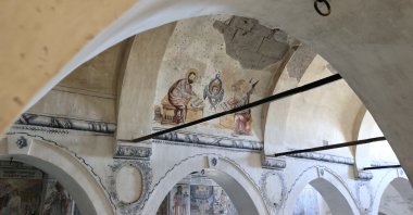 A view of the frescoes inside the 190-year-old St. Eustathios Greek Orthodox Church, Kayseri, Türkiye, Sept. 29, 2026. (AA Photo)
