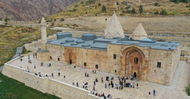 An aerial view of the UNESCO World Heritage-listed Divriği Great Mosque, Sivas, Türkiye, Sept. 30, 2026. (AA Photo)