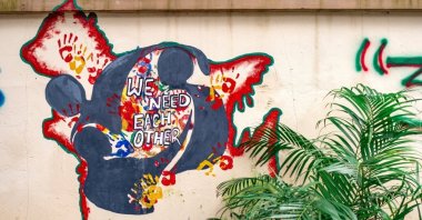 Murals spreading the message of treason, liberation and harmony are painted on walls during the student protests, Chattogram, Bangladesh, Aug. 10, 2024. (Getty Images Photo)