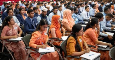 Newly recruited officers attending training session at the Bangladesh Public Administration Training Centre (BPATC) in Savar, Bangladesh, Sept. 8, 2026. (AFP Photo)