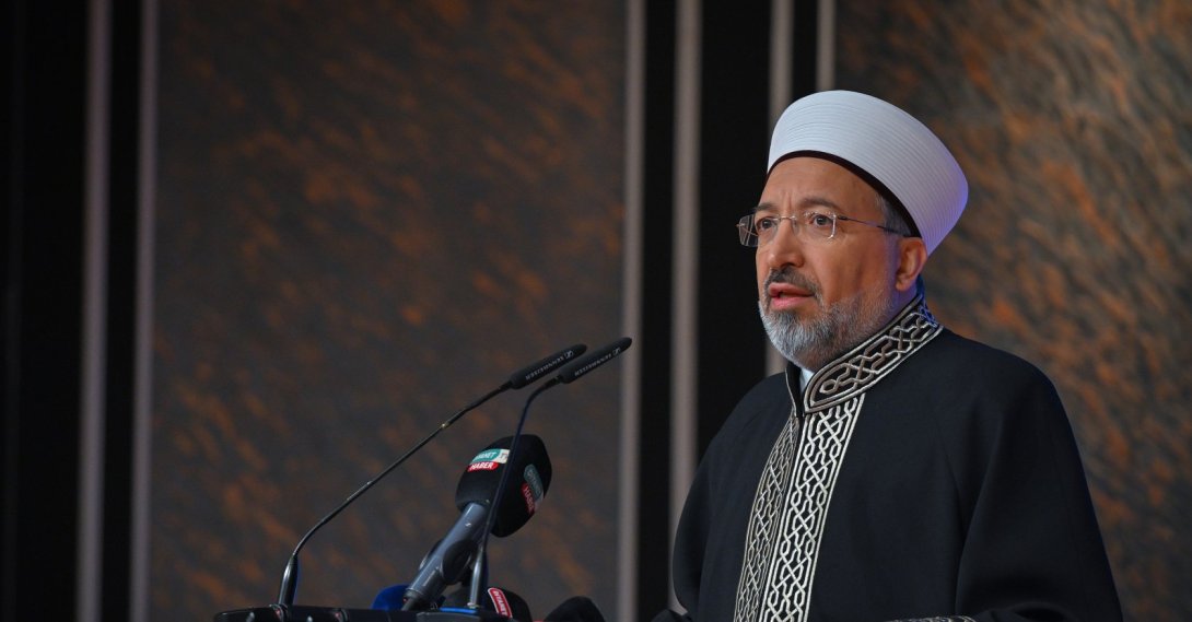 Directorate of Religious Affairs (Diyanet) President Safi Arpaguş delivers a speech at an event in Istanbul, Türkiye, Oct. 1, 2026. (AA Photo)