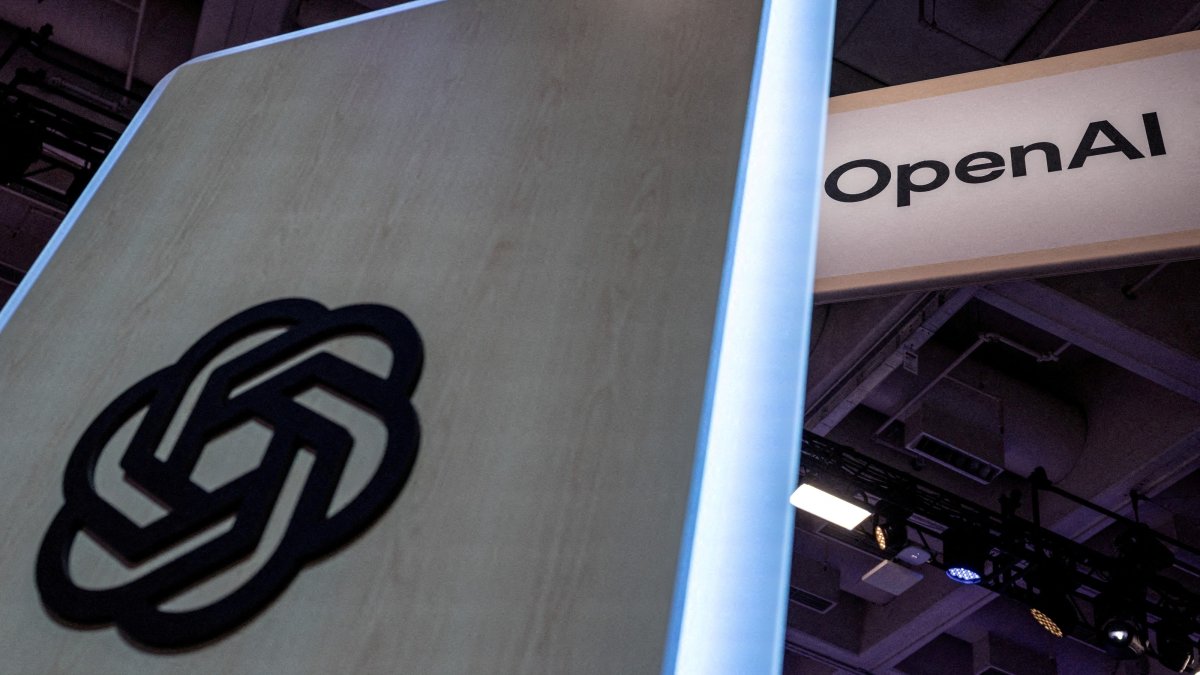 An OpenAI logo is displayed at the Moscone Center during the Dreamforce 2026 technology summit in San Francisco, California, U.S., Sept. 17, 2026. (Reuters Photo)