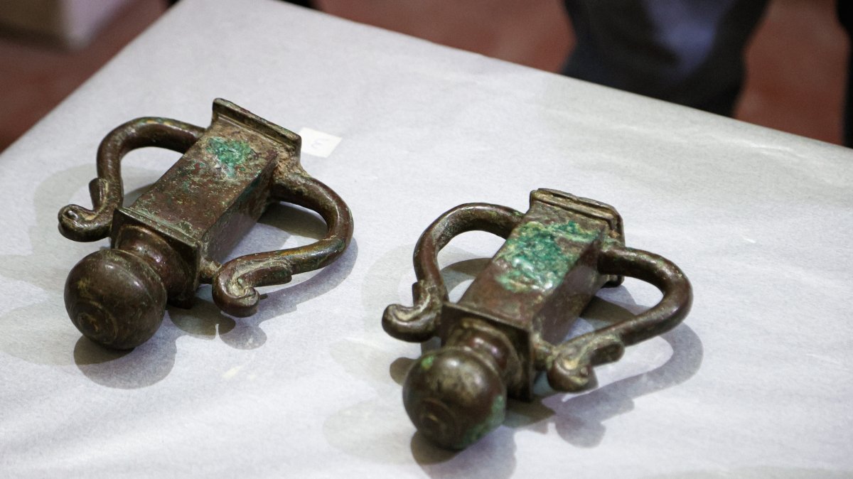 Archaeological artifacts returned to Syria from the U.S. are displayed at the National Museum, Damascus, Syria, Sept. 29, 2026. (AA Photo)