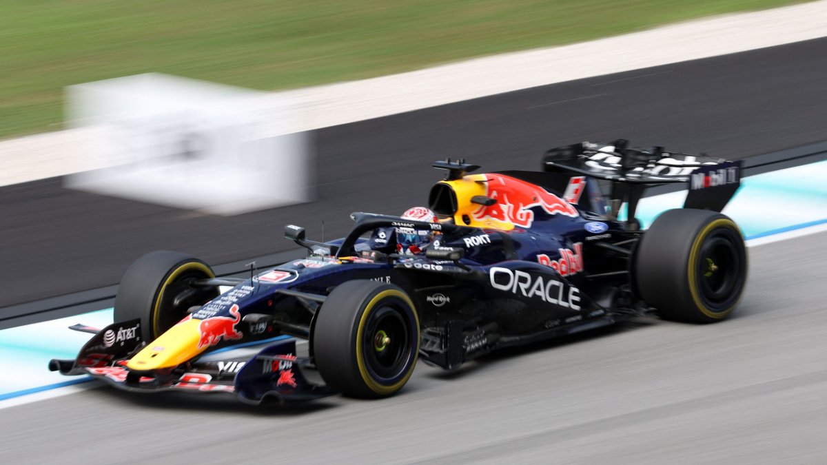 Red Bull Racing's Dutch driver Max Verstappen drives during the second practice session ahead of the Formula One Bahrain Grand Prix, Sepang, Malaysia, Oct. 2, 2026. (AFP Photo)