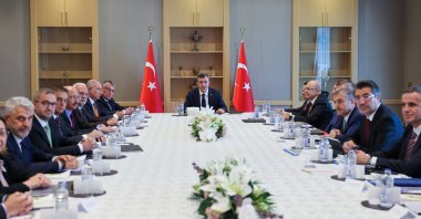 Vice President Cevdet Yılmaz (C) chairs the meeting of the Fund Coordination Board, Ankara, Türkiye, Oct. 2, 2026. (AA Photo)
