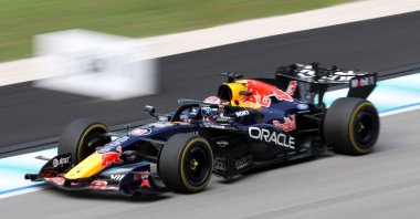 Red Bull Racing's Dutch driver Max Verstappen drives during the second practice session ahead of the Formula One Bahrain Grand Prix, Sepang, Malaysia, Oct. 2, 2026. (AFP Photo)