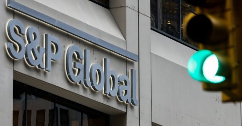 The S&P Global logo is displayed on its offices in the financial district in New York City, U.S., Dec. 13, 2018. (Reuters Photo)