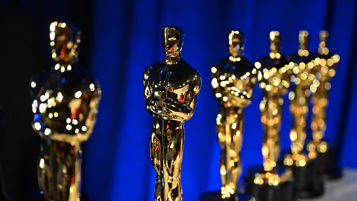 Oscar statuettes seen backstage during the 97th Annual Oscars, California, U.S., March 2, 2025. (The Academy handout via Getty Images Photo)