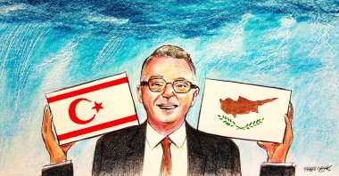 "TRNC President Tufan Erhürman has explicitly stated that 'no solution agreement to which Türkiye does not say yes can come into force.'" (Illustration by Erhan Yalvaç)