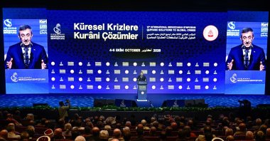 Vice President Cevdet Yılmaz speaks at the event, Istanbul, Türkiye, Oct. 4, 2026. (AA Photo)