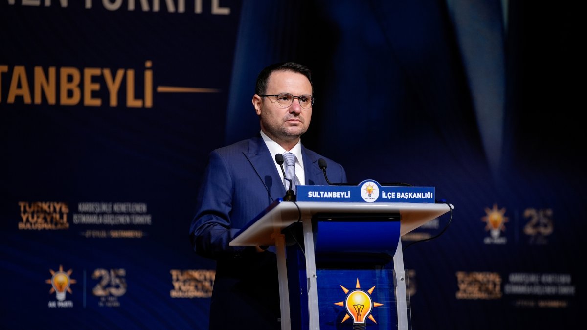Justice Minister Akın Gürlek speaks at an event, Istanbul, Türkiye, Sept. 27, 2026. (AA Photo)