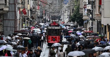 People walk along the famous Istiklal Street, Istanbul, Türkiye, Sept. 16, 2026. (AA Photo)
