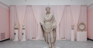 Roman-era works from Türkiye’s Burdur Museum are displayed at the Glyptotek Museum, Copenhagen, Denmark, Oct. 5, 2026. (Photo courtesy of the Ministry of Culture and Tourism)