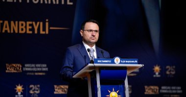 Justice Minister Akın Gürlek speaks at an event, Istanbul, Türkiye, Sept. 27, 2026. (AA Photo)