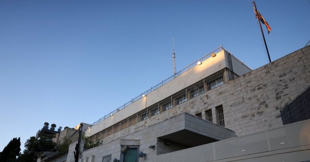 A view of the British Consulate, a day after Israeli Foreign Minister Gideon Saar said he would close it in response to trade sanctions imposed by British Prime Minister Andy Burnham against Israeli settlements in the occupied West Bank, in East Jerusalem, Sept. 9, 2026. (Reuters Photo)