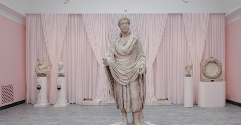 Roman-era works from Türkiye’s Burdur Museum are displayed at the Glyptotek Museum, Copenhagen, Denmark, Oct. 5, 2026. (Photo courtesy of the Ministry of Culture and Tourism)