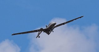 A Bayraktar TB3 drone produced by Turkish defense giant Baykar is seen airborne during a performance flight at the recent Teknofest Southeast, Şanlıurfa, Türkiye, Oct. 1, 2026. (AA Photo)
