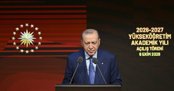 President Recep Tayyip Erdoğan speaks at the event for the start of the academic year at the Presidential Complex, Ankara, Türkiye, Oct. 6, 2026. (AA Photo)
