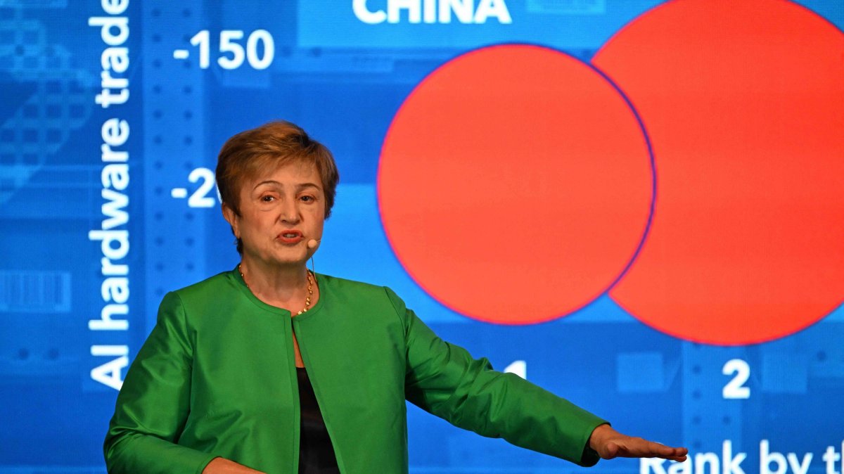 Kristalina Georgieva, managing director of the International Monetary Fund (IMF), speaks at the IMF Annual Meetings Curtain Raiser in Singapore, Oct. 7, 2026. (AFP Photo)