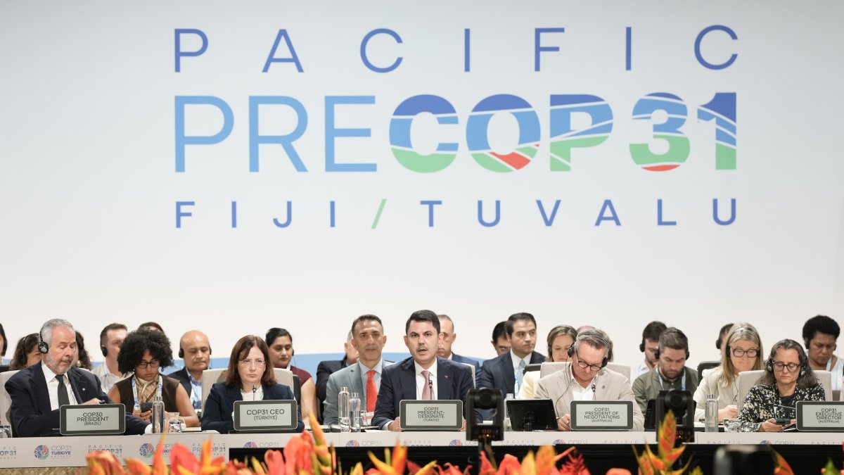 COP31 President and Türkiye's Environment, Urbanization and Climate Change Minister Murat Kurum speaks during the pre-COP event, Suva, Fiji, Oct. 7, 2026. (AA Photo)