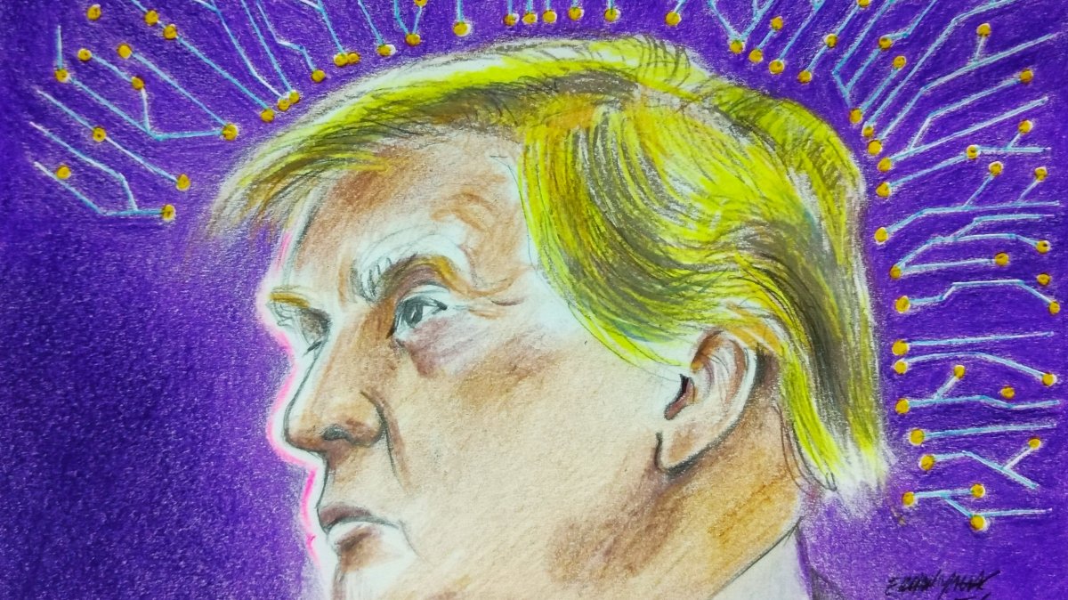 "When Trump introduced the term 'Super Intelligence' from the podium of the UNGA, he said he hoped the rest of the world would use it too, adding: 'Let’s see if I have any power.'" (Illustration by Erhan Yalvaç)