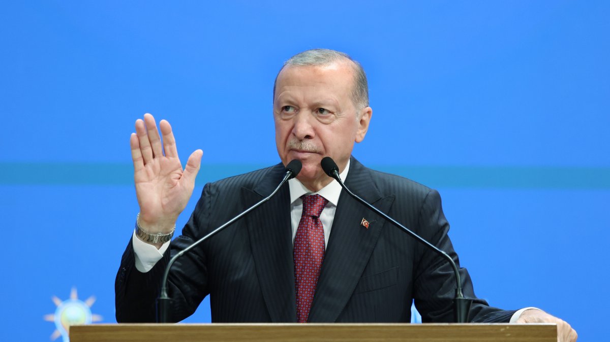 President Recep Tayyip Erdoğan addresses lawmakers of his ruling Justice and Development Party (AK Party), Ankara, Türkiye, Oct. 7, 2026. (AA Photo)
