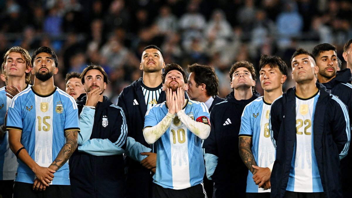 Argentina's Lionel Messi reacts following his final international match against Benin at Estadio Monumental, Buenos Aires, Argentina, Oct. 6, 2026. (Reuters Photo)