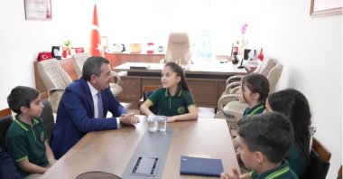 Türkiye Kindness Club President Elmira Ayabakan meets with Education Minister Yusuf Tekin, Istanbul, Türkiye, May 16, 2026. (Courtesy of Türkiye Kindness Club)