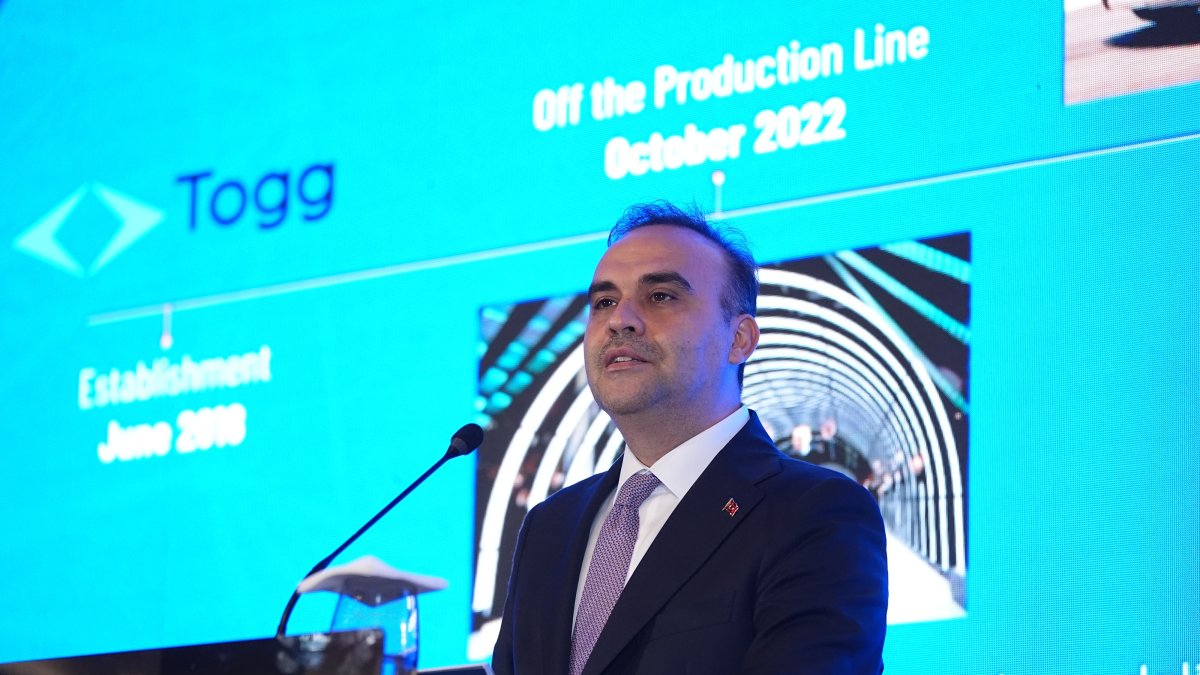 Industry and Technology Minister Mehmet Fatih Kacır speaks during the ACE BPSC 2026 summit, Istanbul, Türkiye, Oct. 7, 2026. (AA Photo)