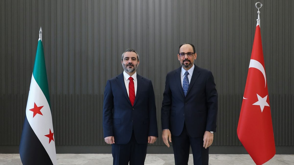 MIT chief Ibrahim Kalın meets with Syrian Foreign Minister Asaad Hassan al-Shaibani in the Turkish capital Ankara, Oct. 8, 2026. (AA Photo)