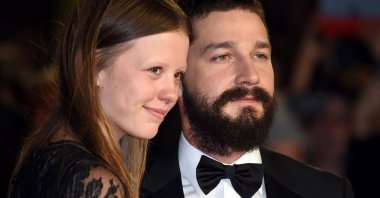 Mia Goth and Shia LaBeouf attend the closing night Gala screening of "Fury" during the 58th BFI London Film Festival at Odeon Leicester Square, London, U.K., Oct. 19, 2014. (Getty Images Photo)