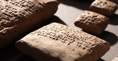 Cuneiform tablets from the Hittite royal archive unearthed at Kayalıpınar, Sivas, central Türkiye, Oct. 7, 2026. (Photo courtesy of the Ministry of Culture and Tourism)