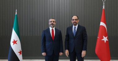 MIT chief Ibrahim Kalın meets with Syrian Foreign Minister Asaad Hassan al-Shaibani in the Turkish capital Ankara, Oct. 8, 2026. (AA Photo)