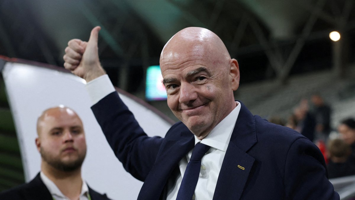 FIFA President Gianni Infantino reacts after Spain defeat North Korea to win the FIFA U-20 Women's World Cup at Stadion Miejski LKS, Lodz, Poland, Sept. 27, 2026. (Reuters Photo)