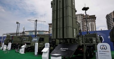 Systems developed by Aselsan are displayed at the SAHA 2026 International Defense and Aerospace Exhibition, Istanbul, Türkiye, May 5, 2026. (Reuters Photo)