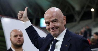 FIFA President Gianni Infantino reacts after Spain defeat North Korea to win the FIFA U-20 Women's World Cup at Stadion Miejski LKS, Lodz, Poland, Sept. 27, 2026. (Reuters Photo)