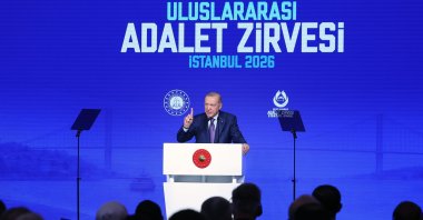 President Recep Tayyip Erdoğan delivers a speech at the International Justice Summit, Istanbul, Türkiye, Oct. 9, 2026. (DHA Photo)