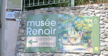 The entrance to the Renoir Museum is pictured after thieves stole four valuable Renoir paintings, Paris, France, Sept. 8, 2026. (AP Photo)