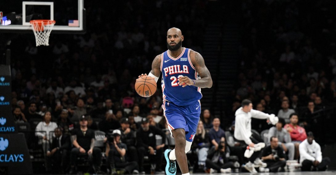 Philadelphia 76ers' LeBron James during the first half against the Brooklyn Nets at Barclays Center, Brooklyn, U.S., Oct. 8, 2026. (Reuters Photo)