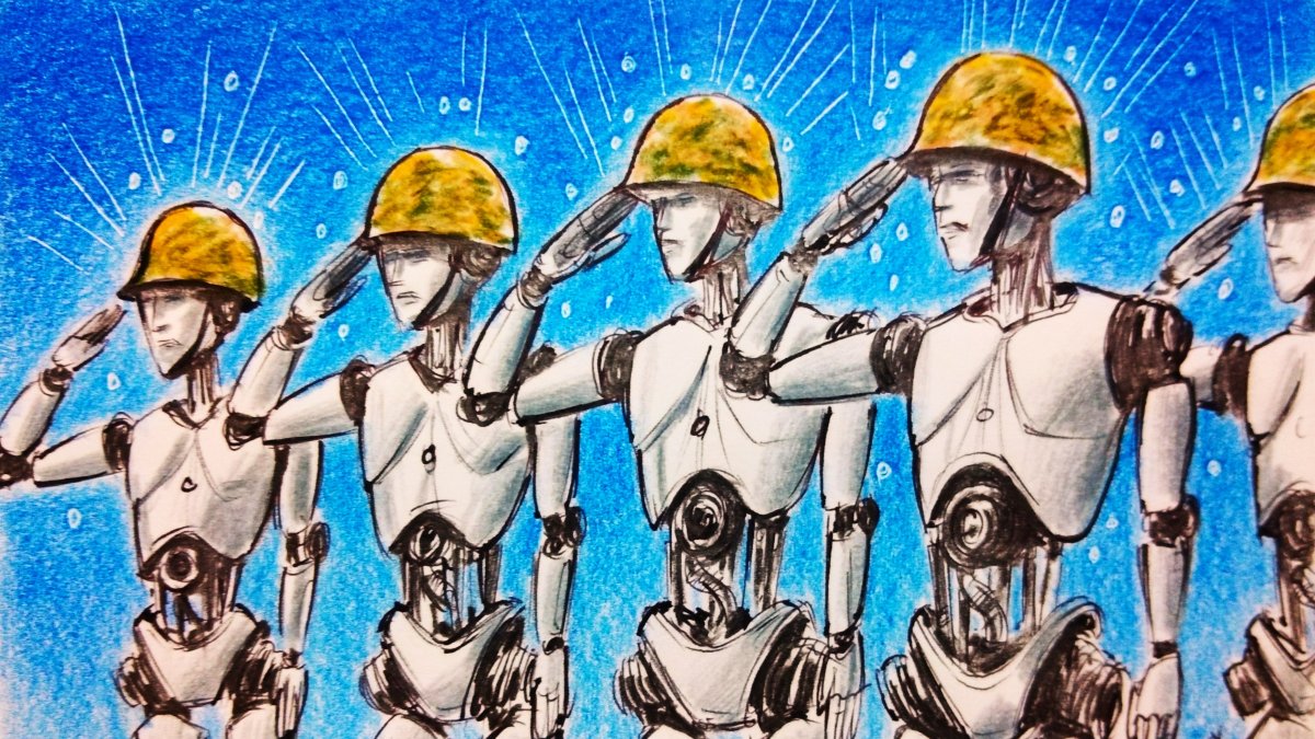 "AI is positioned in the Russia-Ukraine war not as the 'decision-maker' but as a decision-support element." (Illustration by Erhan Yalvaç)