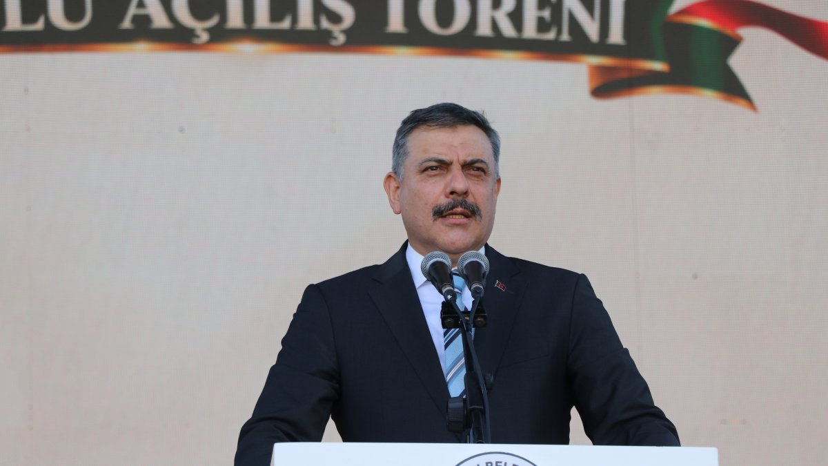 Interior Minister Mustafa Çiftçi speaks at an event, Kırşehir, central Türkiye, Oct. 10, 2026. (DHA Photo)