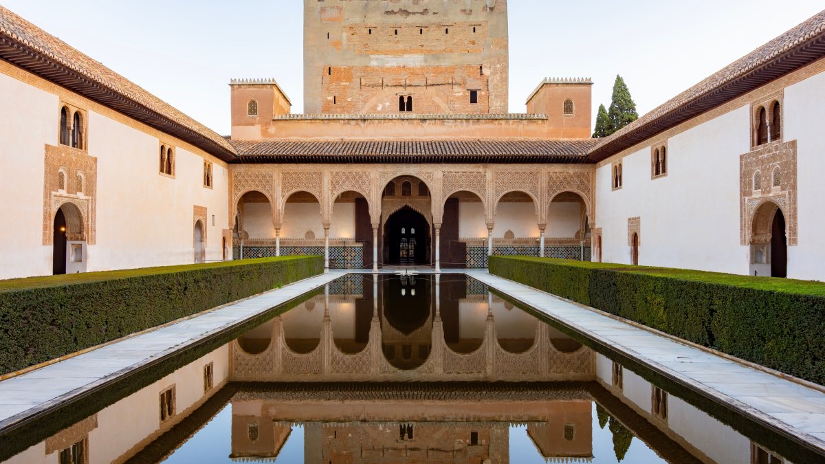 The Court of Myrtles in the Nasrid Palace of the Alhambra, Granada, Spain. (Shutterstock Photo)