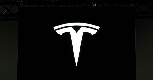 The Tesla logo at the Viva Technology conference, dedicated to innovation and startups, Paris, France, June 12, 2025. (Reuters Photo)